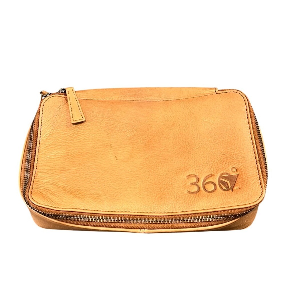 Delta 360 Exclusive Travel Case Unisex OS Tan Leather Tech Organizer Bag